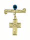 Child Safety Pin Παραμάνα Χρυσή Σταυρός Με Ματάκι made of Gold 9K with Cross MAP80KS