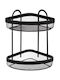 Atmosphera Corner Wall Mounted Bathroom Shelf Metallic with 2 Shelves 22.2x22.2x33.7cm Black