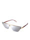 Zadig & Voltaire Women's Sunglasses with Gold Metal Frame and Silver Mirror Lens