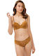 Cansoy Lace Underwear Set with Bra & Brazil Camel 124