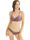 Cansoy Lace Underwear Set with Bra & Brazil Purple 124