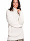 BE Knit Women's Long Sleeve Sweater Turtleneck White