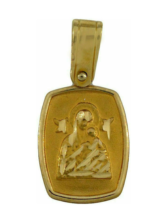 Mertzios.gr Pendant Kids Talisman with Virgin Mary from Gold 14K ME270717512X