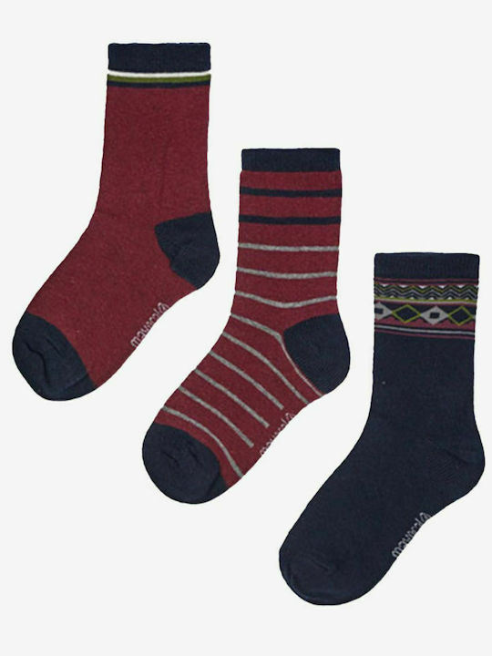 Mayoral Kids' Socks Knee-High Burgundy 3 Pairs