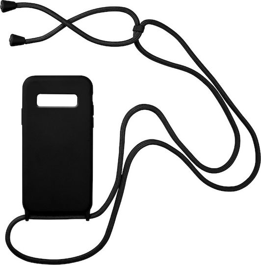 Sonique Carryhang Back Cover Σιλικόνης 0.5mm με Λουράκι Μαύρο (Galaxy S10)
