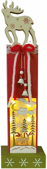 JK Home Decoration Φωτιζόμενη Χριστουγεννιάτικη Ξύλινη Φιγούρα Τάρανδος Ύψους 48εκ.