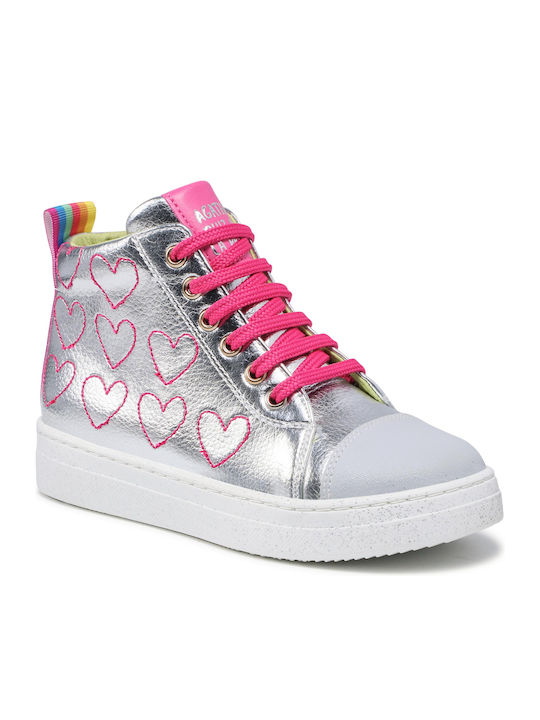 Kinder Sneakers Hoch Anatomisch Silber
