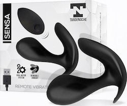 Tardenoche Sensa Stimulator Telecomandă USB Silicon Lichid Vibrator Anal Negru 7.8cm