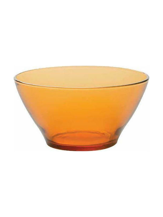 Homestyle Μπωλ Σερβιρίσματος Στρογγυλό Γυάλινο Amber με Διάμετρο 13.5εκ.
