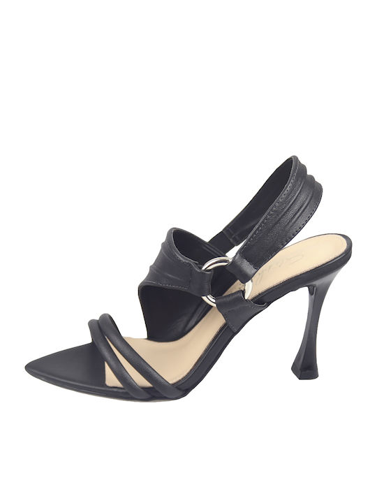 Stephanie Leather Women's Sandals 3-785-21310-26 Black