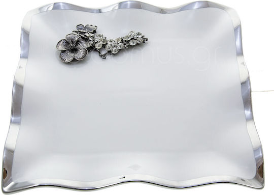 Karvounis Square Porcelain Decorative Platter White 30x30x6cm
