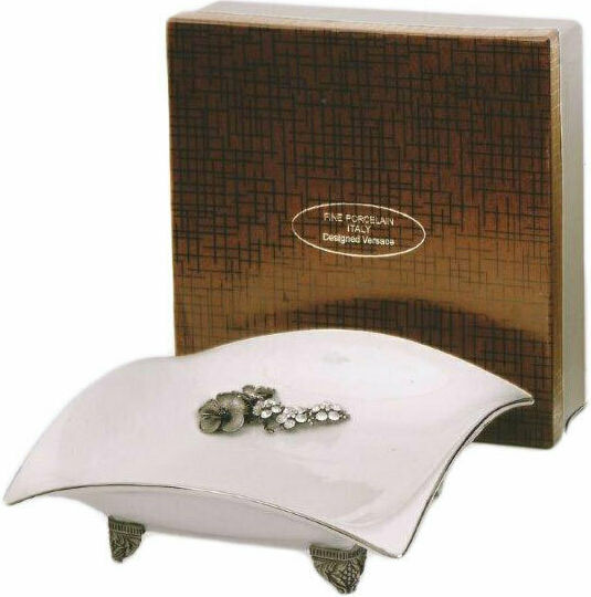 Karvounis Vintage Square Porcelain Decorative Platter White 28x28x8cm