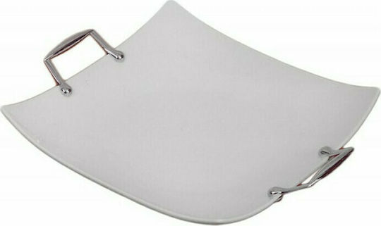 Karvounis Square Porcelain Decorative Platter White 33x33cm
