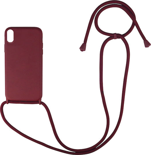 Sonique Carryhang Задна корица Силикон 0.5мм с Каишка Бордо (iPhone XS Max)