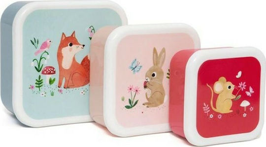 Petit Monkey Woodland Plastik Kinder Lunchset Mehrfarbig