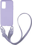 Sonique Carryhang Liquid Strap Back Cover Σιλικόνης με Λουράκι Λιλά (Redmi Note 10 Pro)