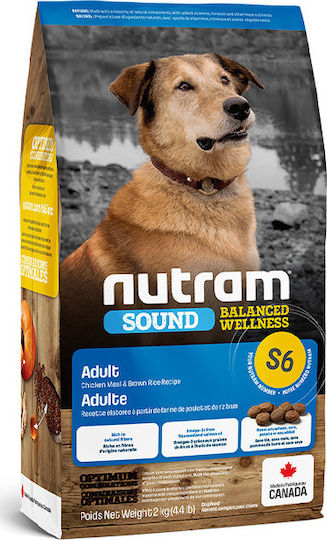 Nutram S6 Sound Balanced Wellness 2kg Dry Dog Food for Adult Dogs with Brown Rice and Chicken
