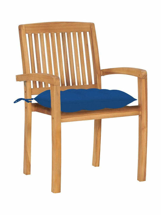 Καρέκλα Εξωτερικού Χώρου Ξύλινη Teak / Μπλε Μαξ...