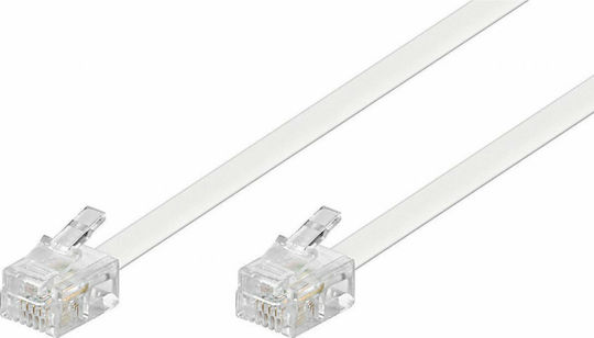 Flat Cablu Telefon RJ11 6P4C 15m Alb (05.005.0025)
