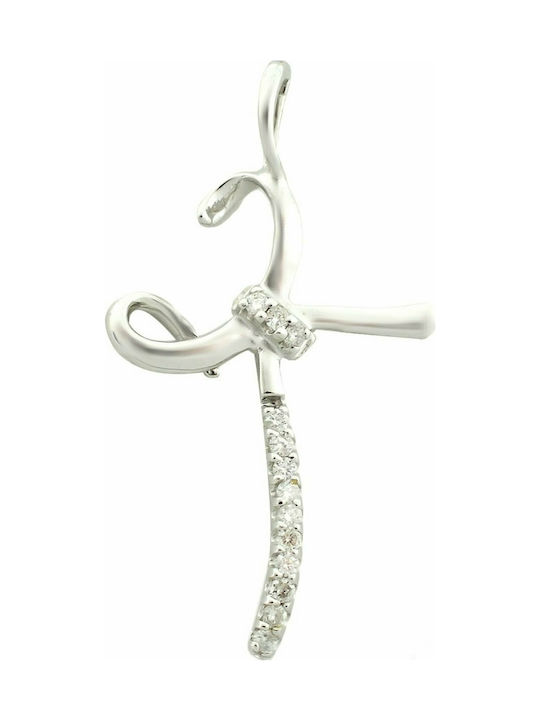 Mertzios.gr White Gold Cross 18K