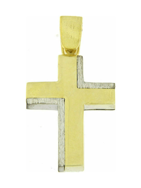 Mertzios.gr Gold Cross 14K Double Sided