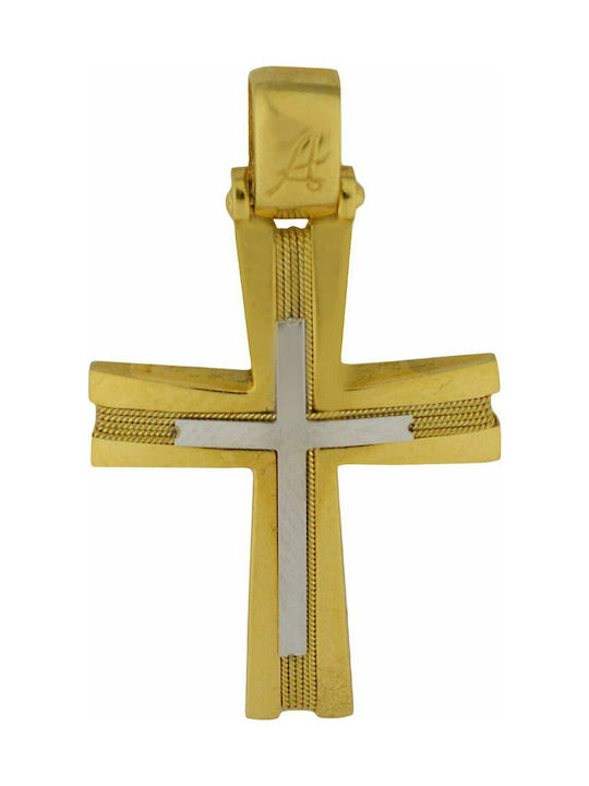 Mertzios.gr Gold Cross 14K Double Sided