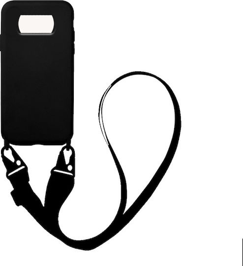 Sonique Carryhang Liquid Strap Back Cover Σιλικόνης 0.5mm με Λουράκι Μαύρο (Poco X3 NFC / X3 Pro)