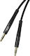 XO 3,5mm Klinkenkabel mit 3,5mm Stecker - Schwarz 1m mit Vergoldeten Anschlüssen