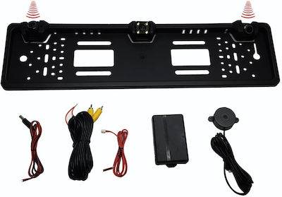 Car License Plate Frame Parking System with Camera / Buzzer and 2 Sensors in Black Colour N4555