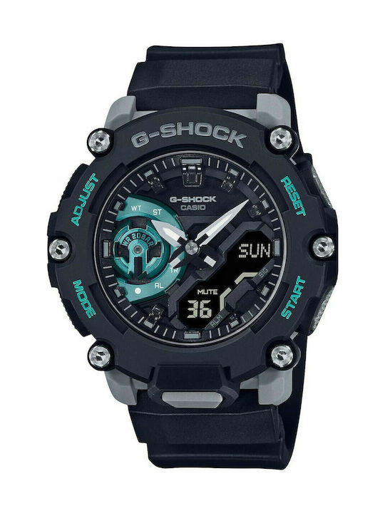 Casio G-Shock Аналогов/Дигитален Мъжки Часовник 47мм На Батерия С Черен Каучуков Лук с
