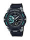 Casio G-Shock Аналогов/Дигитален Мъжки Часовник 47мм На Батерия С Черен Каучуков Лук с