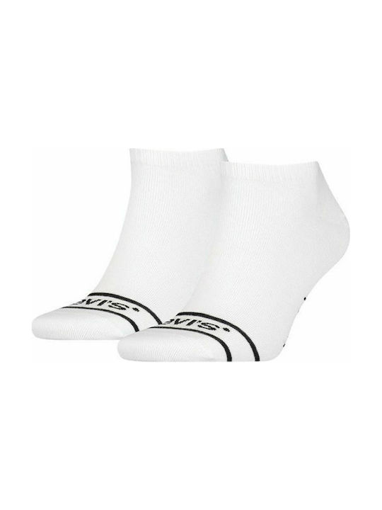 Levi's Unisex Μονόχρωμες Κάλτσες Λευκές 2Pack