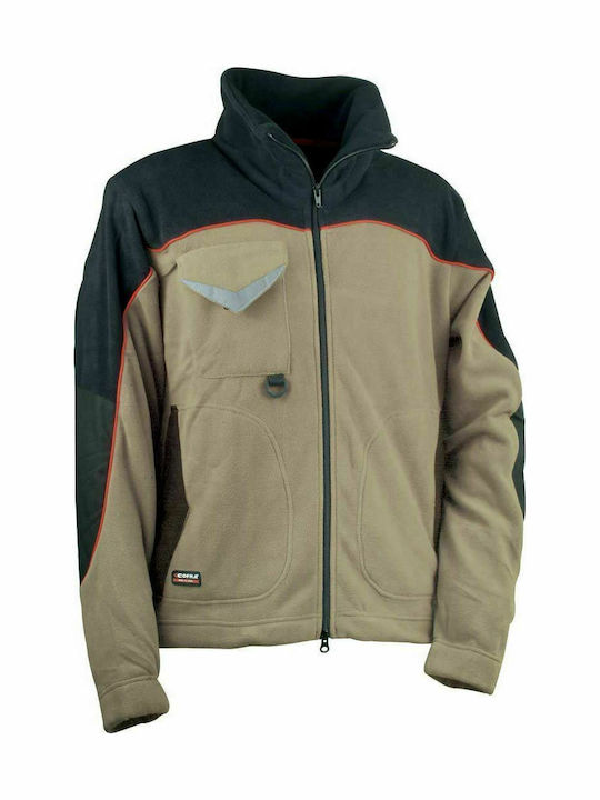 Cofra Rider Fleece Work Cardigan Khaki V026-0-00