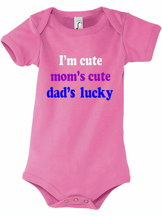 Baby Shape "I am cute, Mom is cute, Dad is lucky", Pink