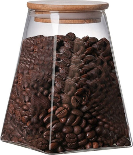 Viosarp General Use Vase with Airtight Lid Glass Transparent 500ml 1 Piece