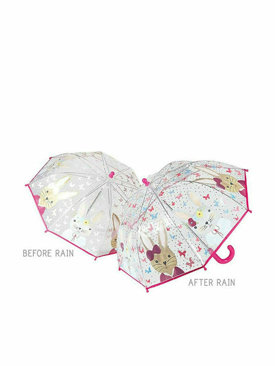 Floss & Rock Kids Curved Handle Umbrella Bunny with Diameter 57cm Transparent