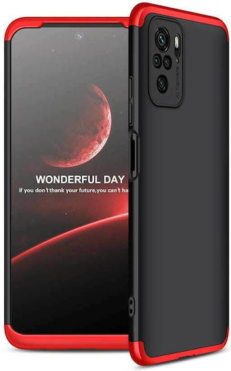 GKK 360 Пластмаса / Силикон Черно/червено (Redmi Note 10 / 10s / Poco M5s)