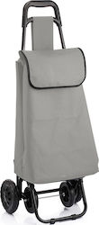 Foldable Fabric Shopping Trolley Gray 35x48x84cm