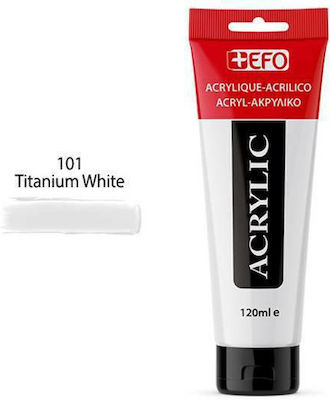 +Efo Acrylic Acrylic Paint Set in White color 101 Titanium White 120ml 1pcs 389101