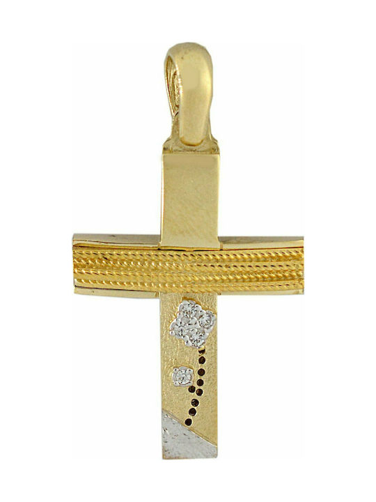 Mertzios.gr Gold Cross 14K Double Sided