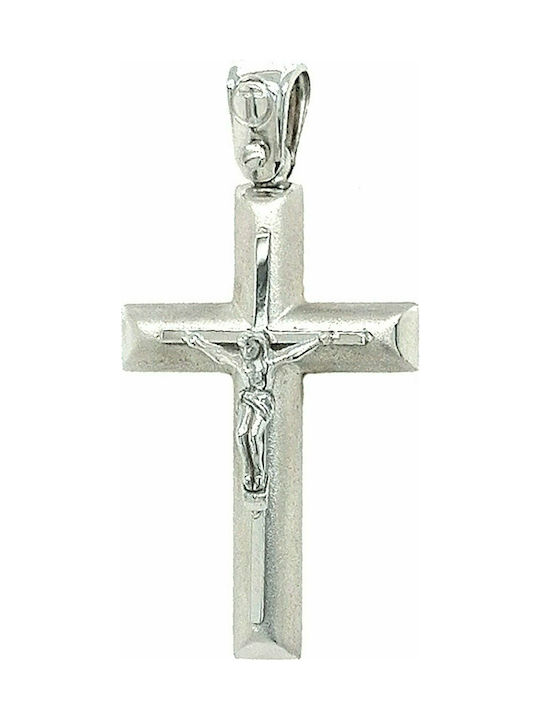 Mertzios.gr White Gold Cross 14K with the Crucified