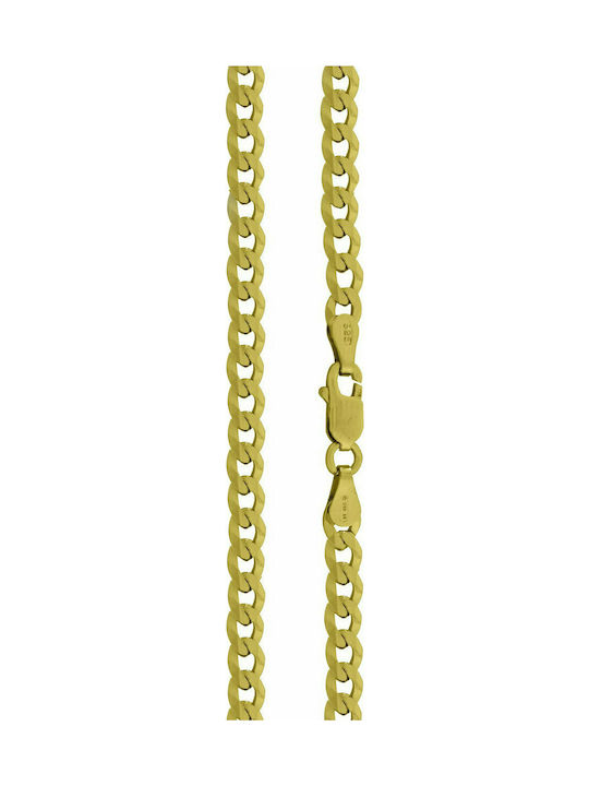 Mertzios.gr Silberne Kette Nacken Vergoldete mit einer Länge von 60cm