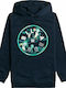 Kinder-Sweatshirt mit Kapuze und Taschen Marineblau Rotor Fill