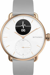 Withings ScanWatch Stainless Steel 38mm Αδιάβροχο με Παλμογράφο (White / Rose Gold)
