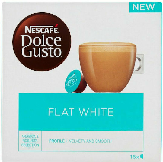 Nescafe Kaffee- und Getränkekapseln Espresso Dolce Gusto Flat White Kompatibilität mit Maschine Dolce Gusto 16 Stück