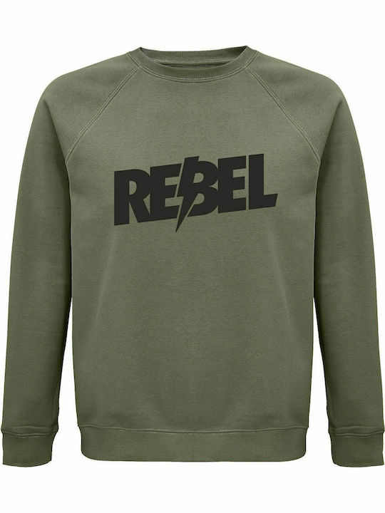 Pulover unisex, organic "Rebel", kaki