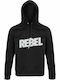 Unisex-Kapuzenpullover, Bio "Rebel", Schwarz