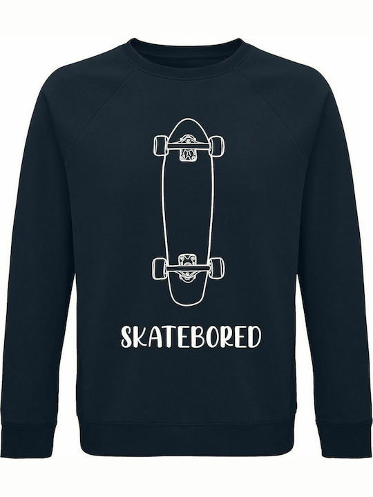 Sweatshirt Unisex, Organic "Skatebored", French Navy