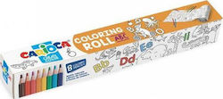 Carioca Coloring Roll Сет за оцветяване ABC Ролка и цветни моливи 198x30см 8бр 42979