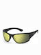 Polaroid Men's Sunglasses with Black Plastic Frame and Yellow Polarized Mirror Lens PLD7005/S PGCLM